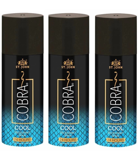 ST.JOHN Cobra Cool Limited Edition Deodorant Spray for Men 150ml (450ml) - Pack of 3