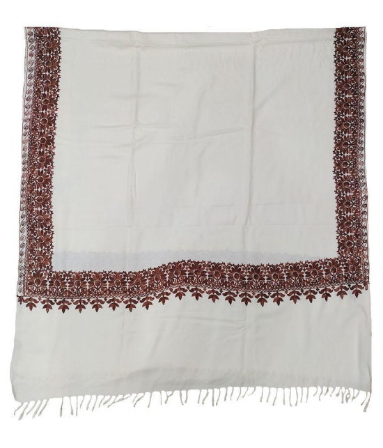 Soul Essence White Kashmiri Shawl - Single