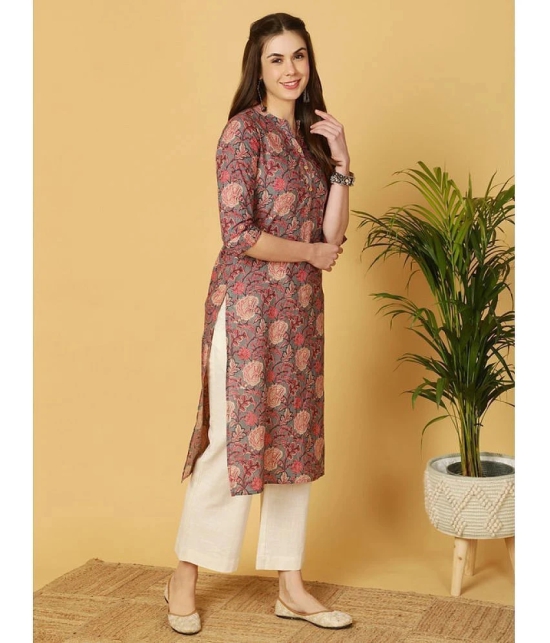 Antaran Cotton Printed Straight Womens Kurti - Grey ( Pack of 1 ) - None