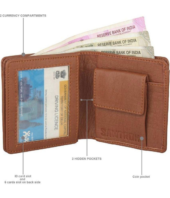 samtroh - PU TAN Men's Regular Wallet ( Pack of 1 ) - Tan