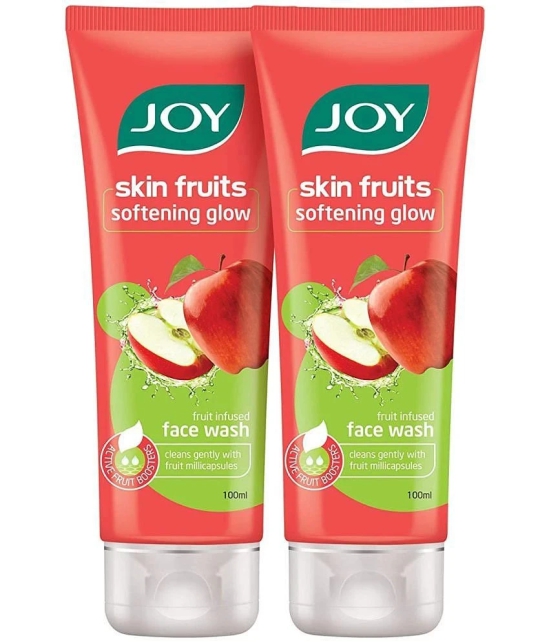 Joy Skin Fruits Softening Glow Face Wash 200ml, (Pack of 2 X 100ml)