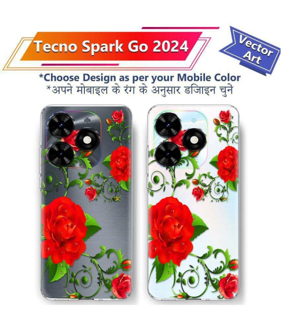 Fashionury Multicolor Printed Back Cover Silicon Compatible For Tecno Spark Go 2024 ( Pack of 1 )