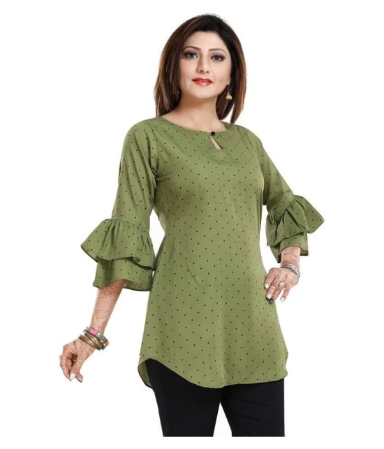 Meher Impex - Green Crepe Womens Straight Kurti ( Pack of 1 ) - S