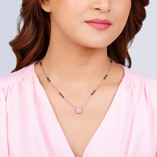 Rose Gold Love Square Mangalsutra