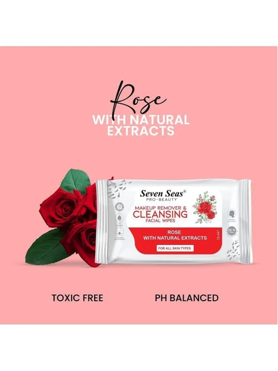 Seven Seas Makeup Remover & Cleansing Facial Wipes (Rose)