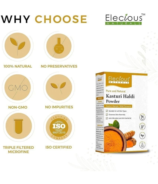 Elecious Kasturi Haldi Powder for face (100 grams)| 100% Natural, Chemical-free, Perseverative-free