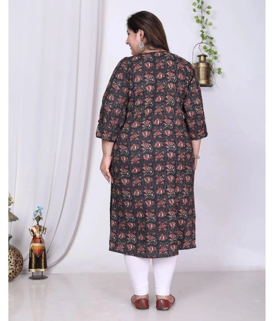 Swasti Cotton Printed Straight Womens Kurti - Black ( Pack of 1 ) - None