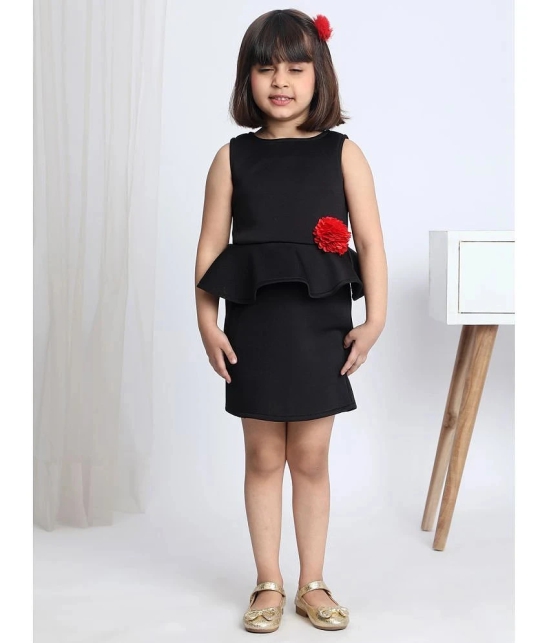 Toy Balloon Kids Black Scuba Girls Peplum Dress ( Pack of 1 ) - None