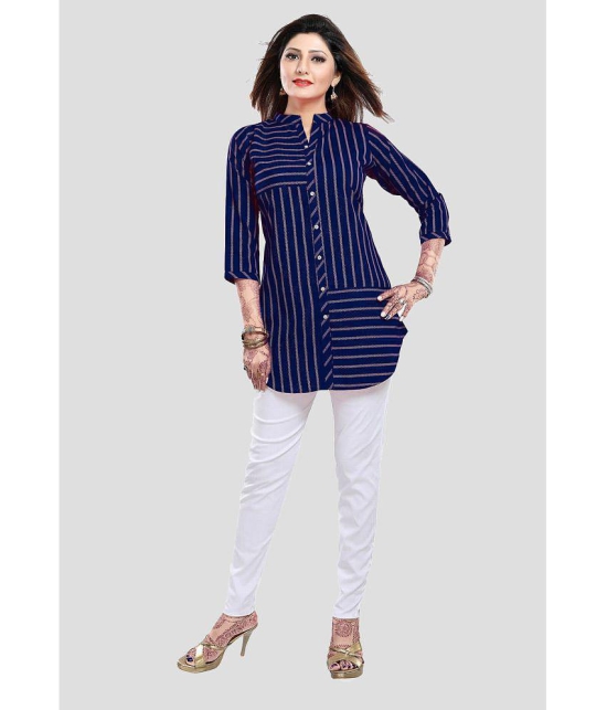 Meher Impex - Navy Blue Crepe Women''s Tunic ( Pack of 1 ) - None