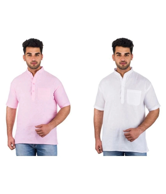 DESHBANDHU DBK Multi 100 Percent Cotton Kurta Pack of 2 - None