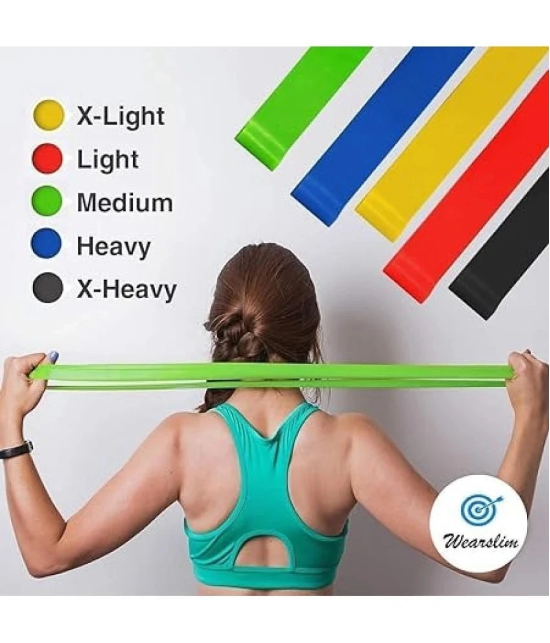 Standard Loop Bands - Resistance Band Kit Set, 5 Levels of Resistance - Exercise Bands for Strength Training, Flexibility, & Body Workout - Light, Medium, Heavy, Pack of 1 - Multi Color