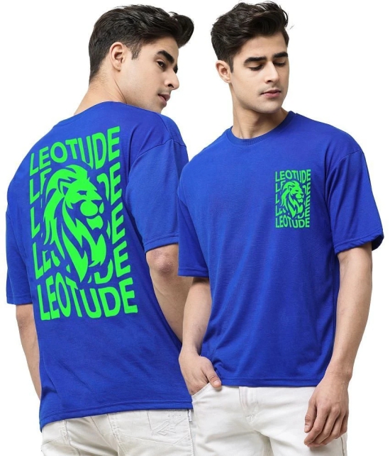 Leotude - Blue Cotton Blend Oversized Fit Mens T-Shirt ( Pack of 1 ) - None