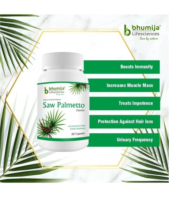 Bhumija Lifesciences Saw Palmetto with nettle root 60 Capsules(Pack of 2)