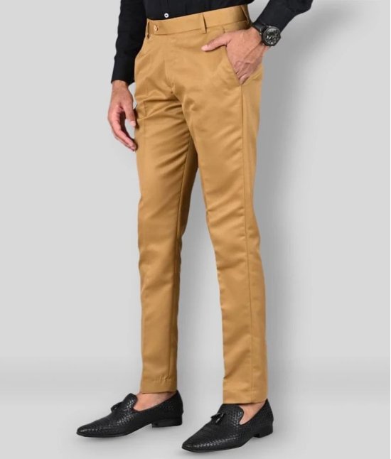 MANCREW - Brown Polycotton Slim - Fit Mens Formal Pants ( Pack of 2 ) - None