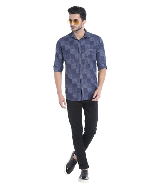 Campus Sutra Cotton Regular Fit Checks Full Sleeves Mens Casual Shirt - Blue ( Pack of 1 ) - 38