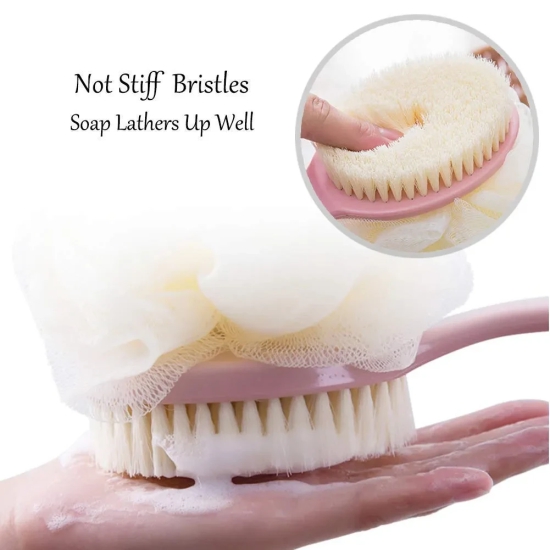 Bath Brush with 2-in-1 Bristles and Loofah