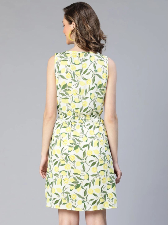 Oxolloxo Tropical Print Fit & Flare Dress