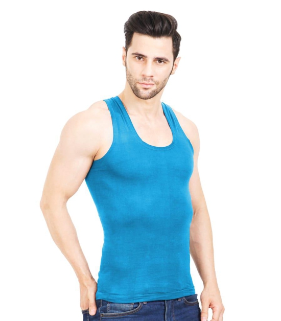 NRG Mens Sleeveless Colour Cotton Vest  ( Pack of 1 Turquoise ) G23