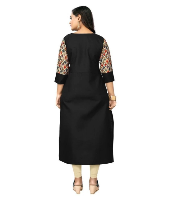 Rangrasiya - Black Cotton Blend Womens Straight Kurti ( Pack of 1 ) - 5XL