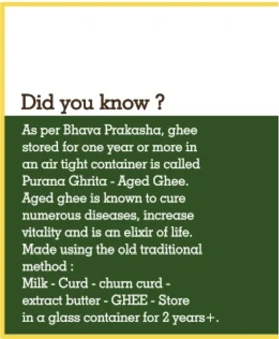 Old or Aged Ghee / Purana Ghrita (Size - 1000 ml) by HETHA ORGANICS LLP