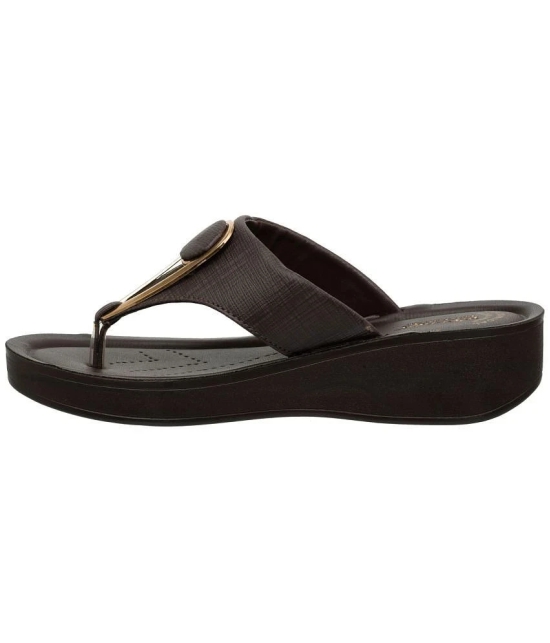 Aerowalk - Brown Womens Leather Slipper - None