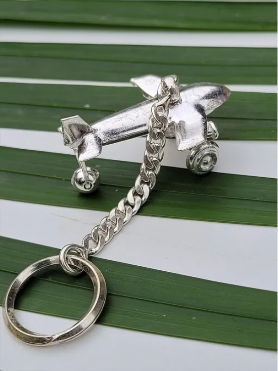 Silver KeyChain Airplane