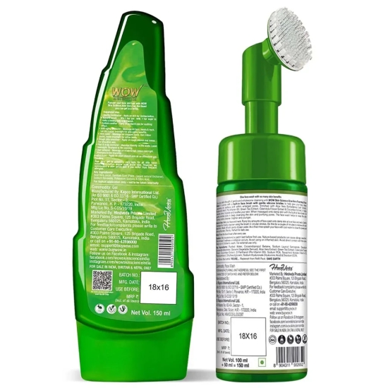 Aloe Vera Multipurpose Beauty Gel + Aloe Vera Hydrating Gentle Face Wash Gel With Built-In Face Brush