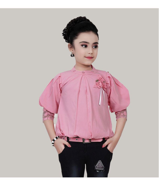 Arshia Fashions - Pink Cotton Blend Girls Top With Capris ( Pack of 1 ) - None