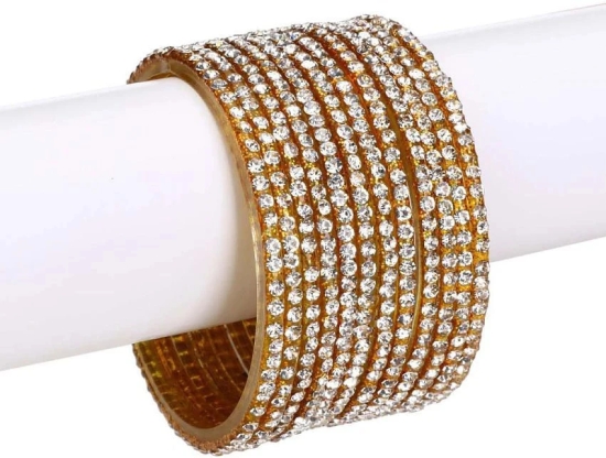 Somil - Gold Bangle Set (Pack of 12) - None