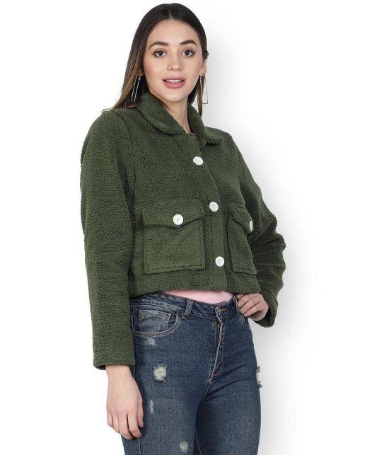 NUEVOSDAMAS Polyester Blend Green Jackets Single - L