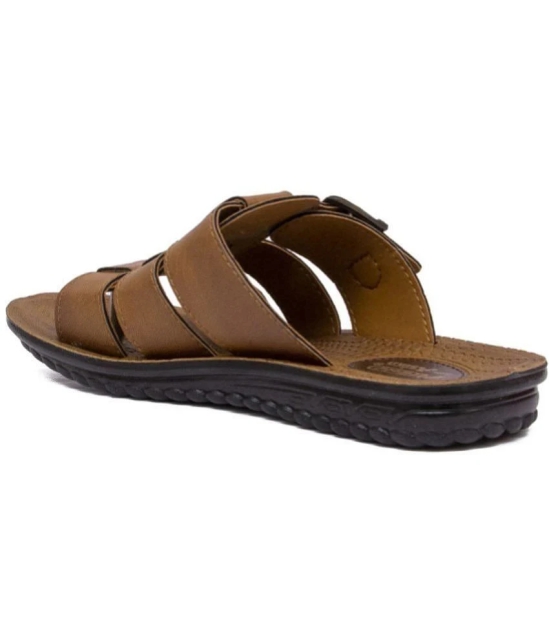 ASIAN Tan Mens Leather Slipper - None