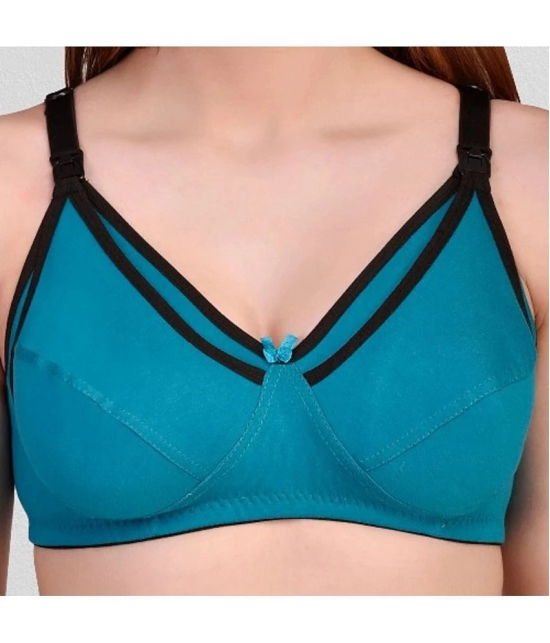 Zourt - Green Cotton Non Padded Womens Everyday Bra ( Pack of 1 ) - None