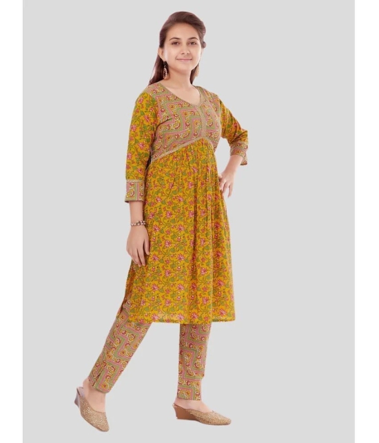 Aarika Yellow Cotton Girls Kurti ( Pack of 1 ) - None