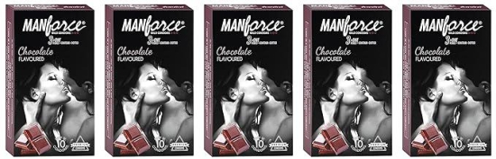 Manforce Chocolate flavor condom 10 Pcs x Pack of 5