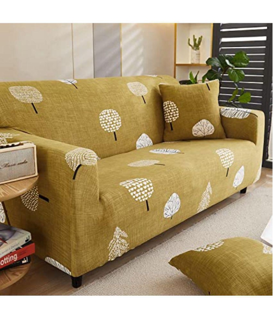 House Of Quirk 1 Seater Polyester Sofa Cover ( Pack of 1 ) - Mustard