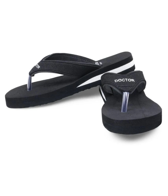 DOCTOR EXTRA SOFT - Black Womens Thong Flip Flop - None