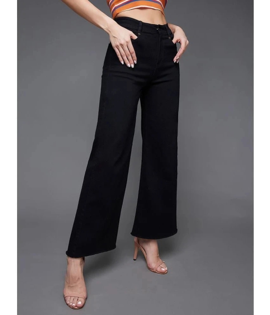 Miss Chase - Black Denim Wide Leg Womens Jeans ( Pack of 1 ) - None