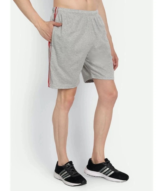 Zeffit - Grey Cotton Blend Mens Shorts ( Pack of 1 ) - None