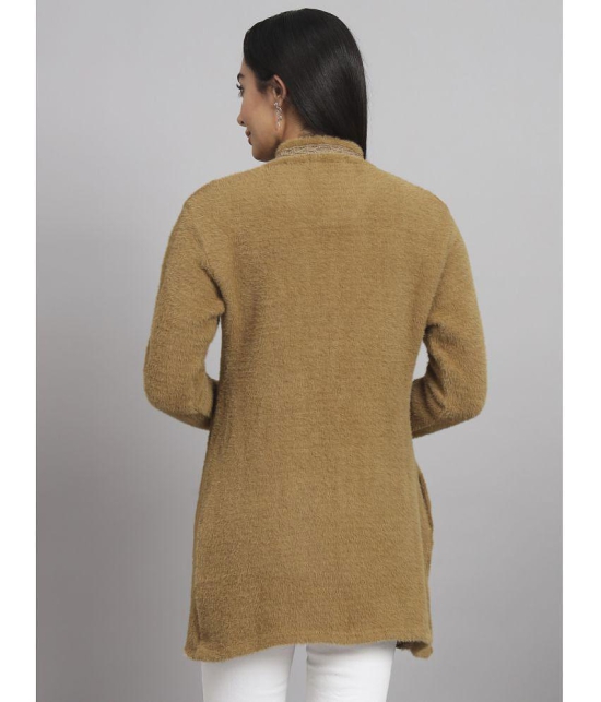 eWools.in Woollen Round Neck Women's Buttoned Cardigans - Brown ( ) - None