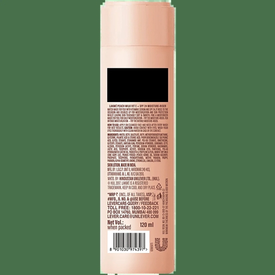 Lakme Peach Milk Moisture Spf24, 120 ml