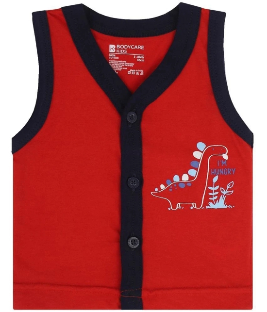 BOYS VEST FRONT OPEN SLEEVELESS ASSORTED Pack Of 3 - None