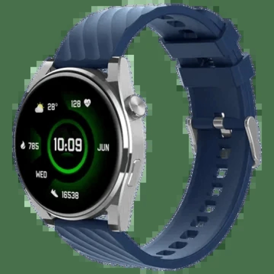 Croma Velocity AR Smartwatch with Bluetooth Calling (36.32mm AMOLED Display, IP68 Water Resistant, Blue Strap)