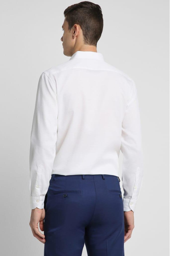 Men White Regular Fit Formal Full Sleeves Formal Shirt
