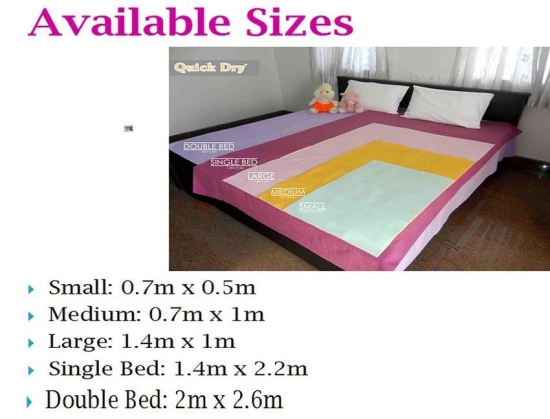 Quick Dry Baby Waterproof Sheet Rubber Sheet - Small - upto 80cm length