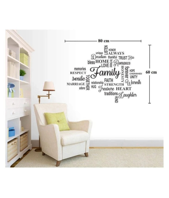 Asmi Collection Family Motivational Quote for Home Motivational/Quotes Sticker ( 80 x 60 cms )