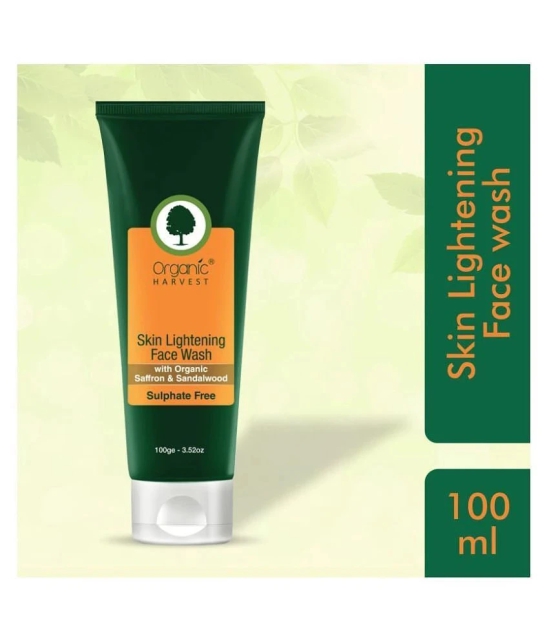 Organic Harvest Skin Lightening (SF) Face Wash to Removes Dead Skin Cells & Dark Spots, Makes Skin Brighter and Radiant - 100gm