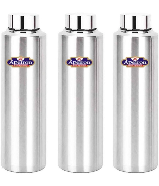 APEIRON - Matt Fridge Bottle Silver Water Bottle 1000 mL ( Set of 3 ) - Silver