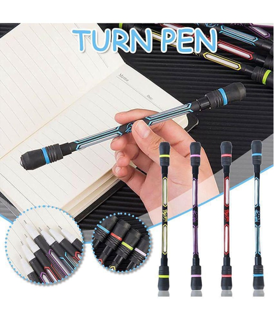 Spinning Rolling Pen - Ballpoint Pen Rolling Finger, Non Slip Coated Spinning Pen with Weighted for Playing Student (Pack of 4)