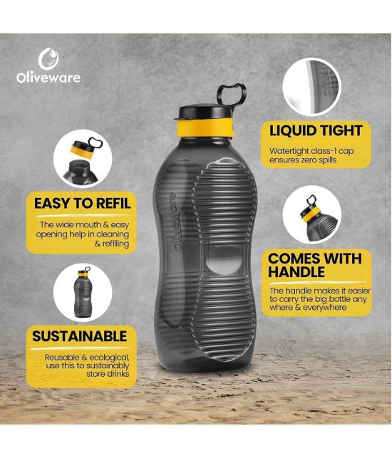 Oliveware Black Water Bottle 2000 mL ( Set of 1 ) - Black