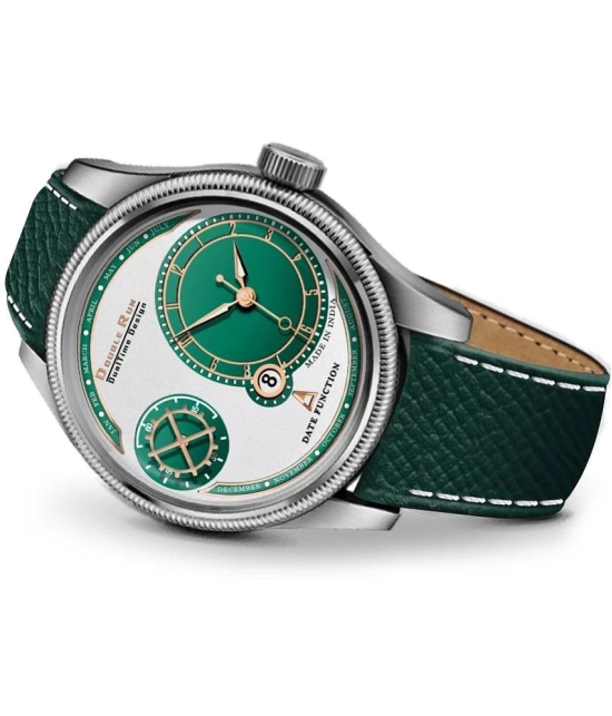 DoubleRun Green Leather Chronograph Mens Watch